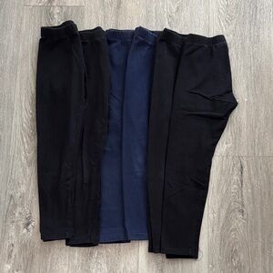 Bundle of 6 Thereabouts Girls Black & Navy Leggings Size 6/6X